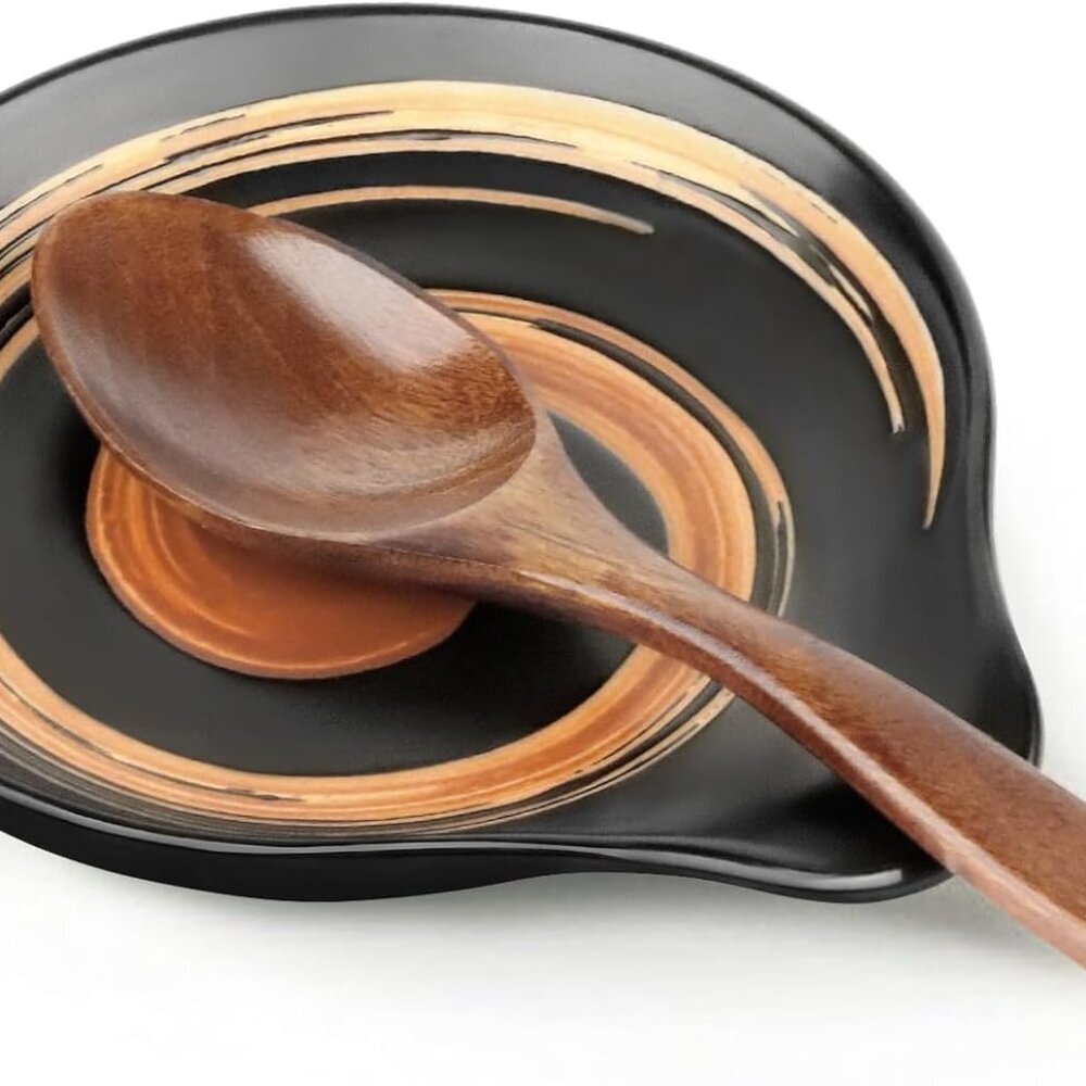 Ceramic Spoon Rest, 5 Inch Spoon Holder for Stove Top, Kitchen Counter, Utensils
